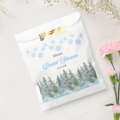 Winter Pine Trees Snowflakes Bridal Shower Bedankzakje (Gezegeld)