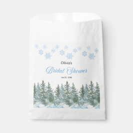 Winter Pine Trees Snowflakes Bridal Shower Bedankzakje