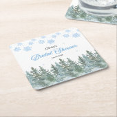 Winter Pine Trees Snowflakes Bridal Shower Kartonnen Onderzetters (Schuin)