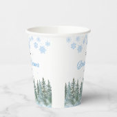 Winter Pine Trees Snowflakes Bridal Shower Papieren Bekers (Links)
