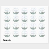 Winter Pine Trees Snowflakes Bridal Shower Ronde Sticker (Vel)