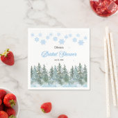 Winter Pine Trees Snowflakes Bridal Shower Servet (Insitu)