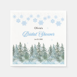 Winter Pine Trees Snowflakes Bridal Shower Servet