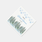 Winter Pine Trees Snowflakes Bridal Shower Servet (Hoek)