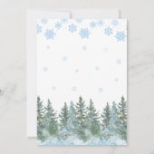 Winter Pine Trees Snowflakes Couples Bridal Shower Kaart (Achterkant)
