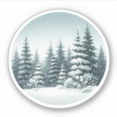 Winter Pine Trees Sticker (Voorkant)