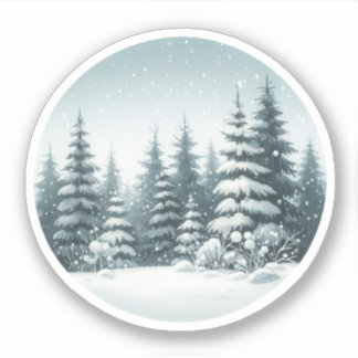 Winter Pine Trees Sticker