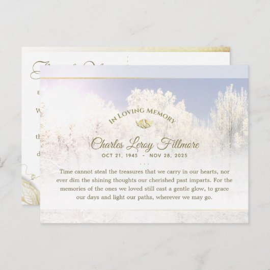 Winter Pine Trees Sympathie Dank u Briefkaart (Voorkant / Achterkant)