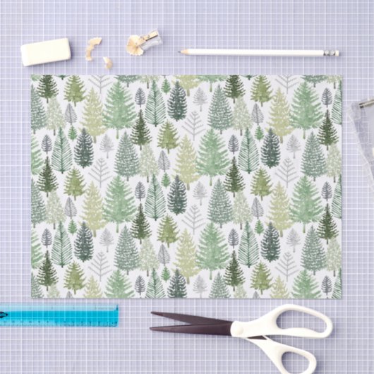 Winter Pine Trees Tissuepapier (Craft)