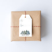 Winter Pine Trees van Kerstmis tot Kerstmis Cadeaulabel