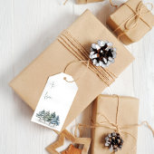 Winter Pine Trees van Kerstmis tot Kerstmis Cadeaulabel