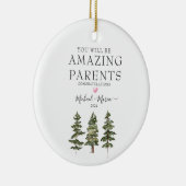 Winter Pine Trees Verbazingwekkende Nieuwe Verwach Keramisch Ornament (Rechts)