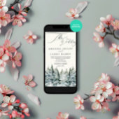 Winter Pine Waterverf bruiloft Kaart