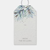 Winter Pine Waterverf Vakantie Cadeaulabel (Achterkant)