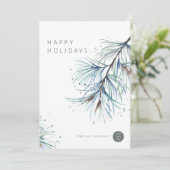 Winter Pine Waterverf Zakelijke vakantie kaarten (Staand voorkant)
