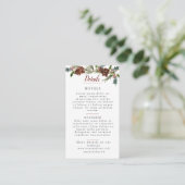 Winter Pine Wedding Details Informatiekaartje (Staand voorkant)
