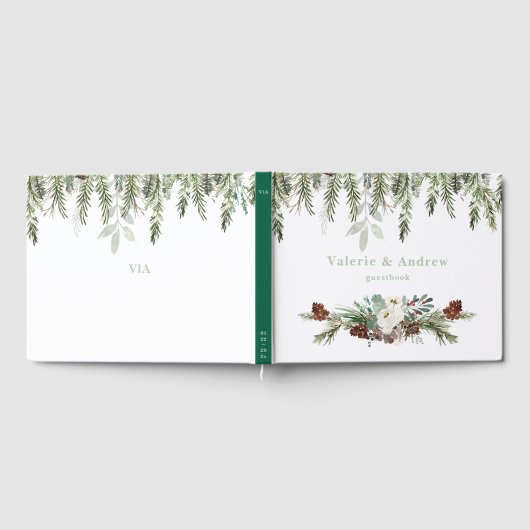 Winter Pine Wedding Guestbook Gastenboek (Volledig)