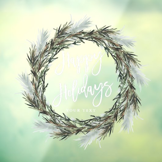 Winter Pine Wreath Prettige feestdagen Raamsticker (Vel 3)