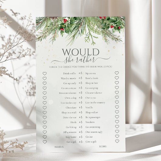 Winter Pine zou ze liever Vrijgezellenfeest spel