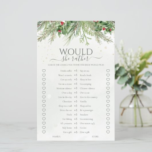 Winter Pine zou ze liever Vrijgezellenfeest spel (Staand voorkant)