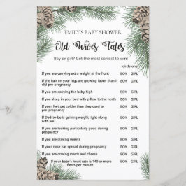 Winter Pinecone Baby shower Game met Antwoord