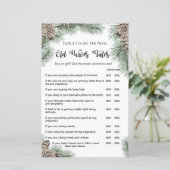 Winter Pinecone Baby shower Game met Antwoord (Staand voorkant)