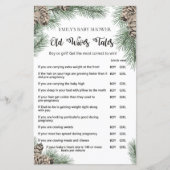 Winter Pinecone Baby shower Game met Antwoord (Voorkant)