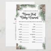 Winter Pinecone Baby shower Game met Antwoord (Voorkant / Achterkant)