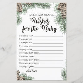 Winter Pinecone Baby shower Game PRINED