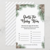 Winter Pinecone Baby shower Game PRINED (Voorkant / Achterkant)