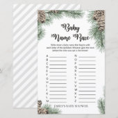 Winter Pinecone Baby shower Game PRINED (Voorkant / Achterkant)