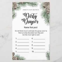 Winter Pinecone Baby shower Game PRINED