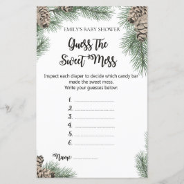Winter Pinecone Baby shower Game PRINED