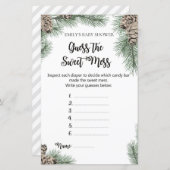 Winter Pinecone Baby shower Game PRINED (Voorkant / Achterkant)