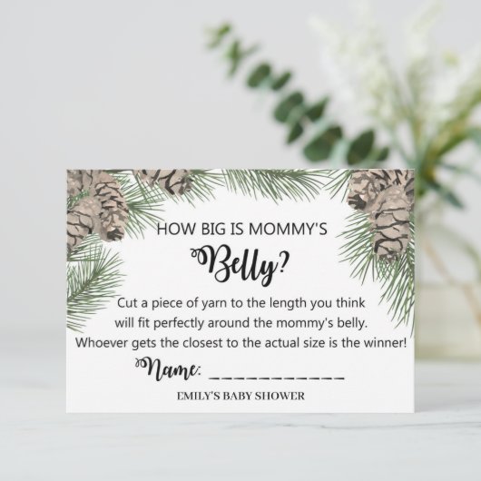 Winter Pinecone Baby shower Kaarten (Staand voorkant)