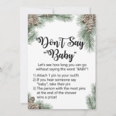 Winter Pinecone Baby shower Sign Size 5x7" Kaart (Voorkant)