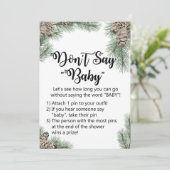 Winter Pinecone Baby shower Sign Size 5x7" Kaart (Staand voorkant)