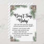 Winter Pinecone Baby shower Sign Size 5x7" Kaart (Voorkant / Achterkant)