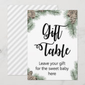 Winter Pinecone Baby shower Teken Maat 5x7" Kaart (Voorkant / Achterkant)