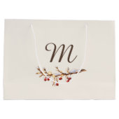 Winter Pinecone & Berry Monogram Groot Cadeauzakje (Achterkant)