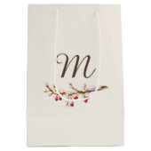 Winter Pinecone & Berry  Monogram Medium Cadeauzakje (Achterkant)
