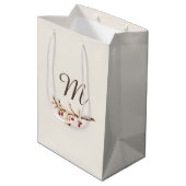Winter Pinecone & Berry  Monogram Medium Cadeauzakje (Achterkant Gekanteld)