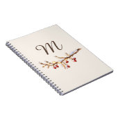 Winter Pinecone & Berry Monogram Notitieboek (Rechterzijde)