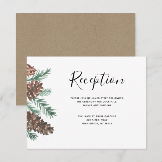 Winter Pinecone | Details over het ontvangen van b Informatiekaartje (Voorkant / Achterkant)