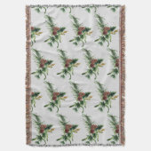 Winter Pinecone en Evergreen Branch Pattern Deken (Voorkant Verticaal)