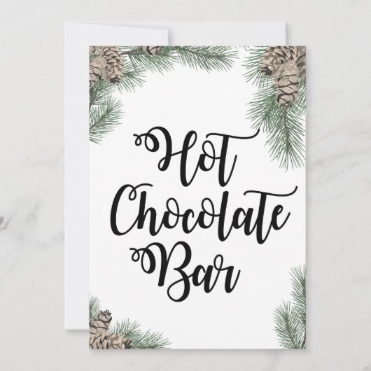 Winter Pinecone Hot Chocolate Bar, formaat 5x7" Kaart (Voorkant)