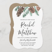 Winter Pinecone | Uitnodiging tot weddenschappen (Voorkant / Achterkant)