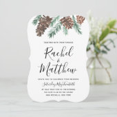 Winter Pinecone | Uitnodiging tot weddenschappen (Staand voorkant)