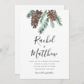 Winter Pinecone Waterverf Weddenschap Kaart (Voorkant / Achterkant)