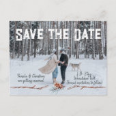 Winter Pinecone Wedding Save-the-Date Briefkaart (Voorkant)